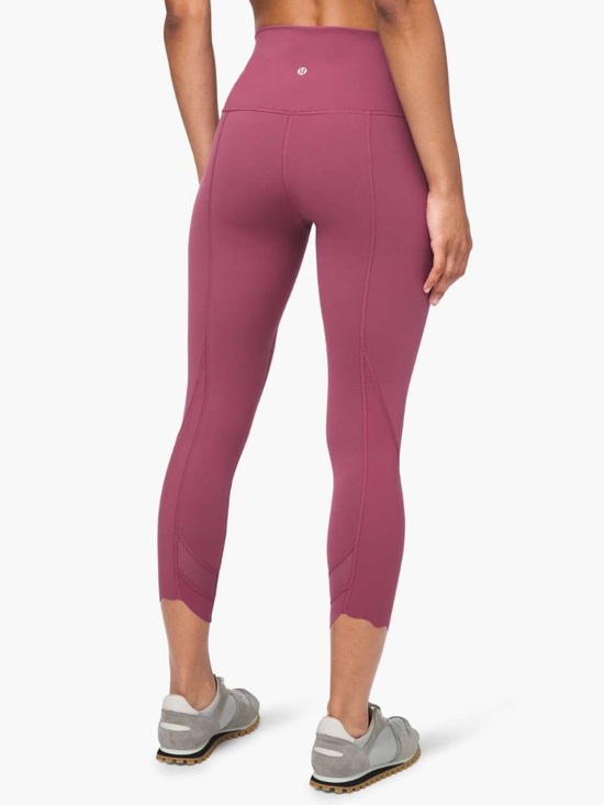 lululemon athletica Pants - Lululemon Wunder Under Crop High-Rise *Roll Down Scallop Petal Pink size 6 fit